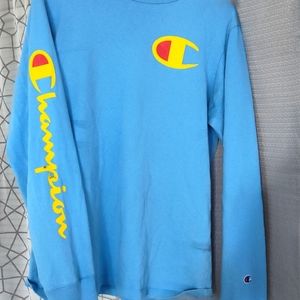 Light blue, long sleeve Champion shirt
